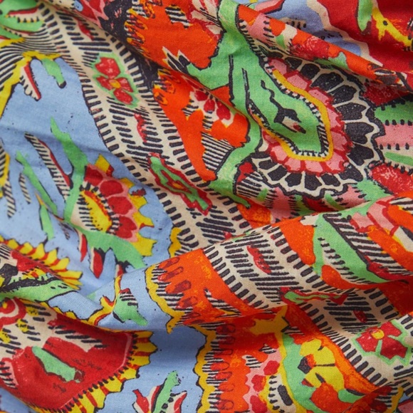 Rhode Pia Draped Ruched Printed Cotton-Voile Mini Dress Size XS - Picture 5 of 11